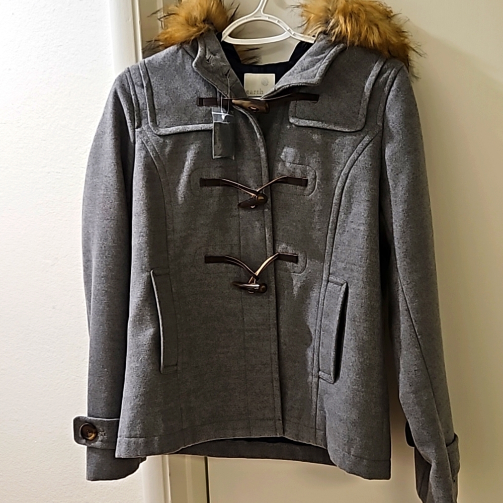 Cute faux fur Hooded Jacket
